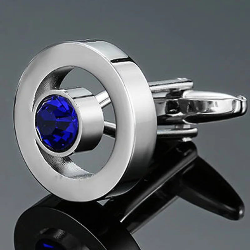 Brand new Luxurious design hand carving grinding round zircon crystal cufflinks high-end men's French shirt Cuff cufflinks