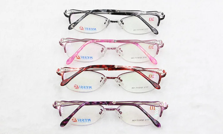 BCLEAR Beautiful women cat eye style metal alloy eyeglasses new half frame female eyewear black pink purple red color hot 1012