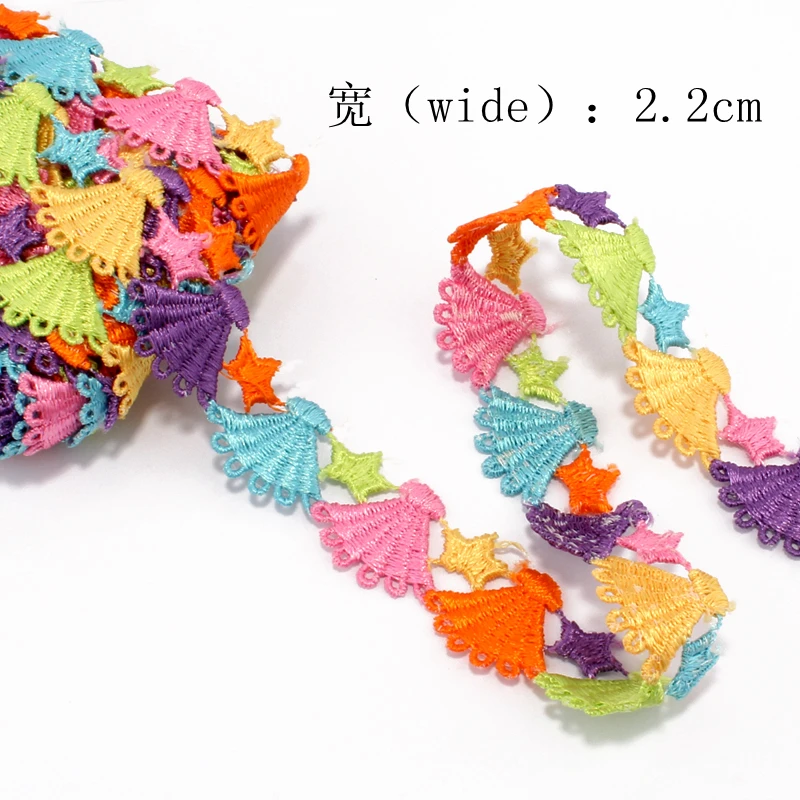 15yards=1pack Weave Flower Lace Trim Ribbon for Girls Hair Accessories Knit Non-stretch Lace Trim for Women Clothing Ornaments