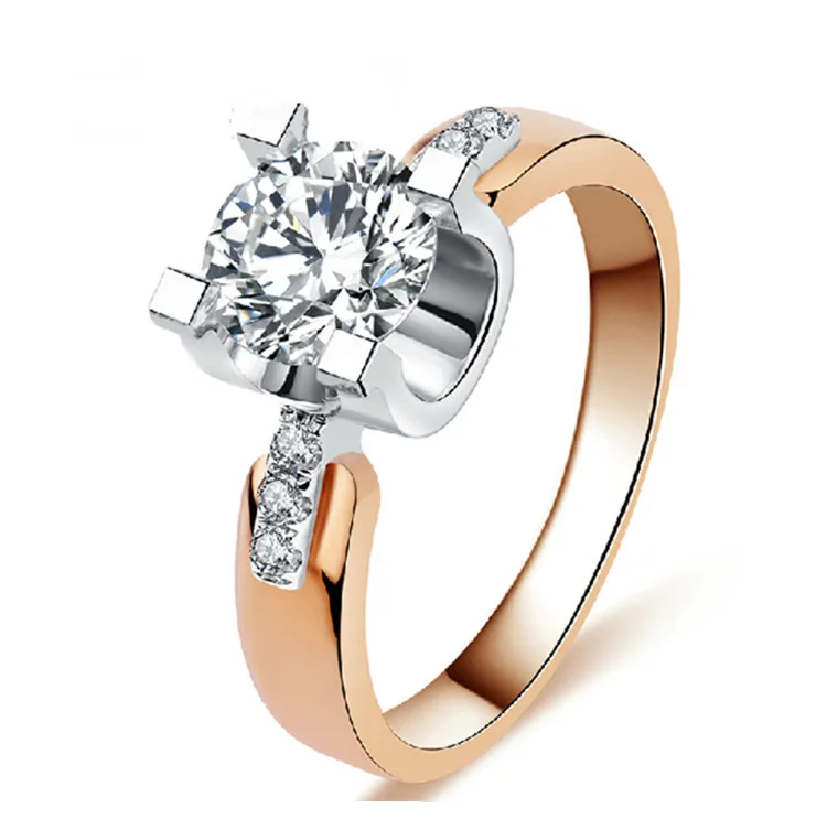 

women forever love 2016 wedding ring rose Gold Color Plated jewelry AAAA zircon ring fashion