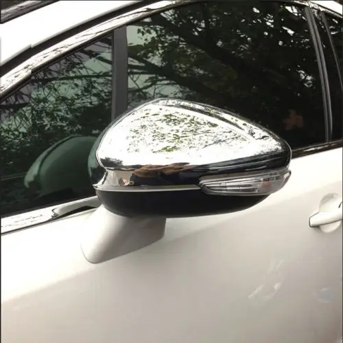 1Pair/2pcs CHROME SIDE DOOR REAR VIEW MIRROR COVER TRIM FIT FOR 2014 2015 CITROEN C4L C4 L