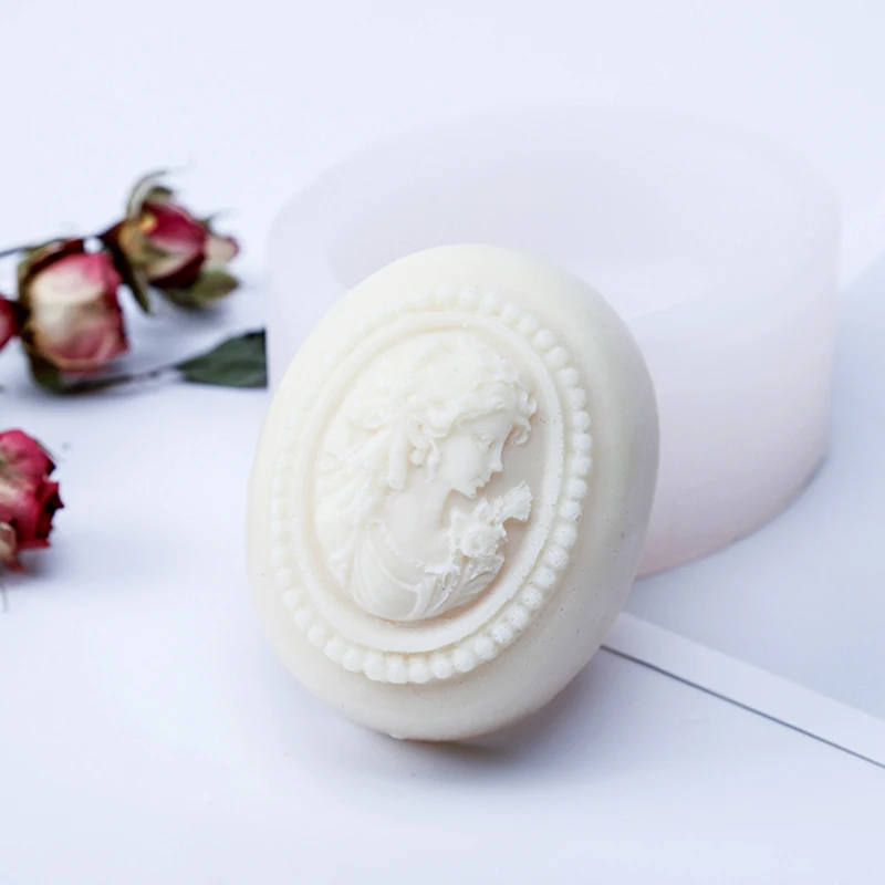 Pretty Girl Design Soap Silicone Molds Craft Tools Woman Oval Shaped Handmade Making Soap Mould