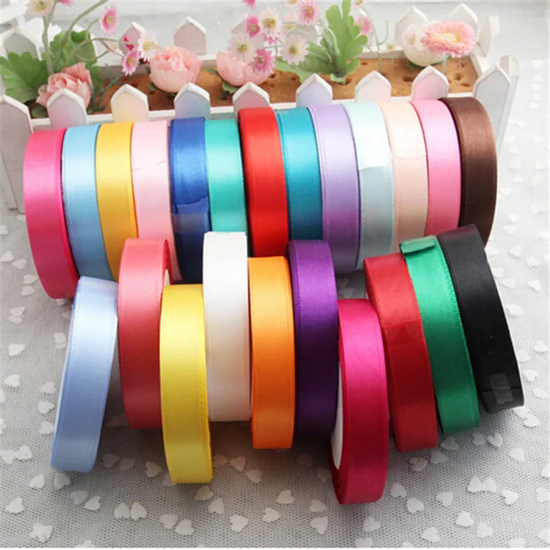 5/8''15mm Satin Ribbon for DIY Bow Craft Decor Wedding Party Decoration Gift Wrapping tape Scrapbooking Supplies (22 meters/lot)