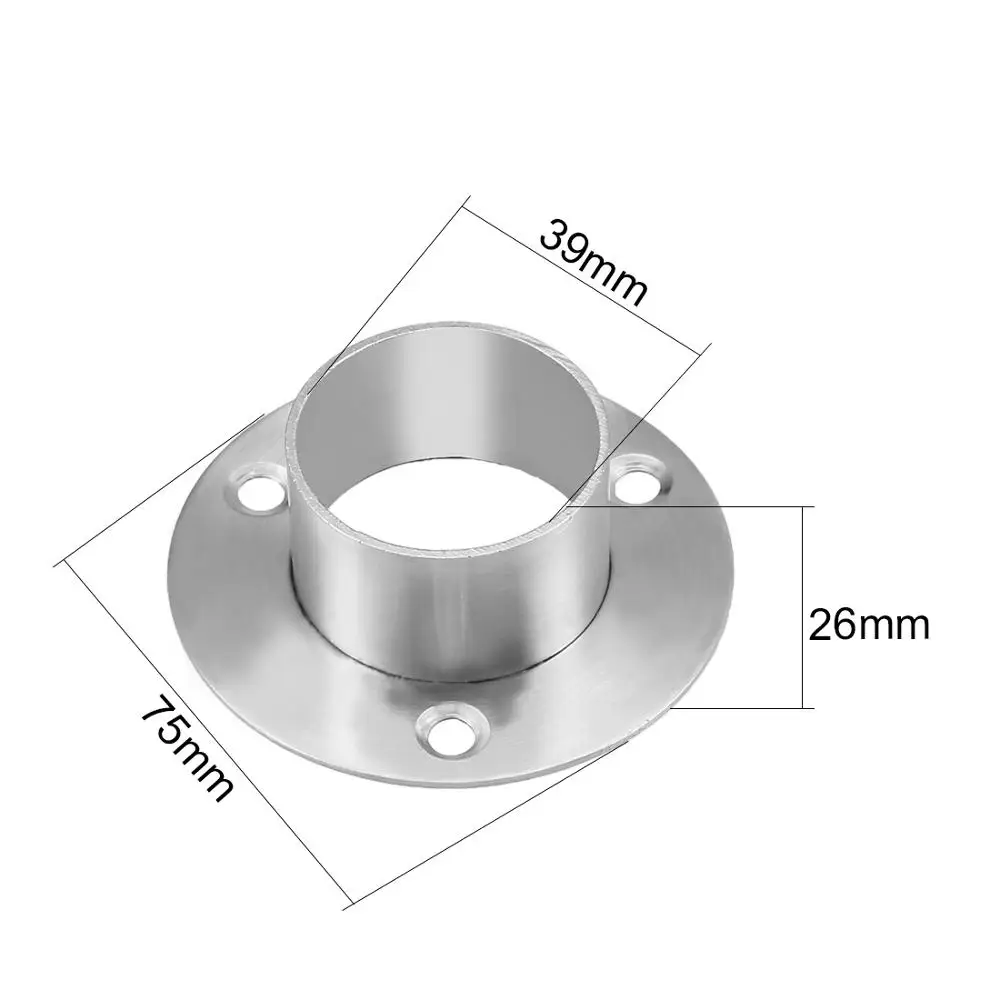 Uxcell 2pcs Pipe Fittings Wardrobe Pipe Bracket 26mm 32mm 39mm 50.5mm Dia Wall Mount Floor Rod Flange Socket Hardware Tool