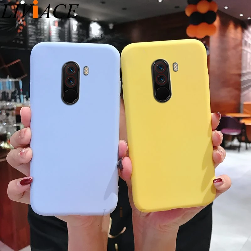 Matte Silicone Case On For Xiaomi Mi Pocophone F1 Candy Color Soft Tpu Back Cover Fundas Coque Cases For Xiaomi Poco F1 Poko