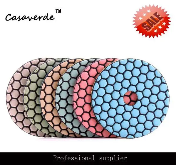 

Free shipping 4 inch premium quality angle grinder diamond dry polishing pads for stone