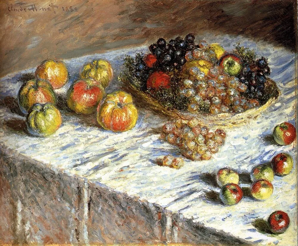 High quality Oil painting Canvas Reproductions Still Life with Apples And Grapes (1879) By Claude Monet Painting hand painted