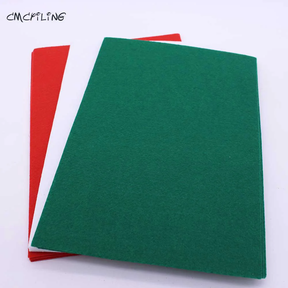 1mm Christmas Red Green White Hard Felts,Sheets Fort DIY Arts Crafts & Sewing Scrapbook Hometextile