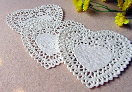 250 Pcs 4 Inch White Heart-shaped Paper Pad Cakes Pad Of Paper Lace Paper Pad