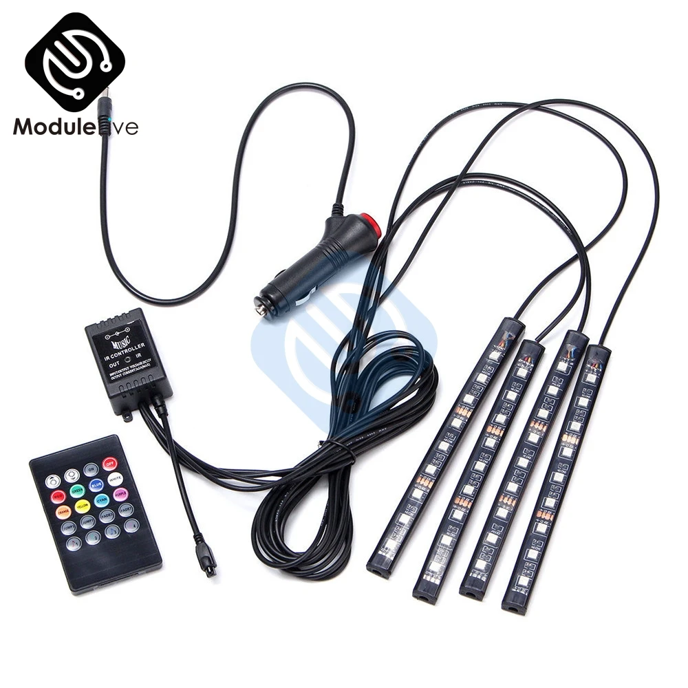 Atmosphere LED RGB Strip for Interior Decoration LED  Foot Light Ambient Lamp With USB Wireless Remote Music Control