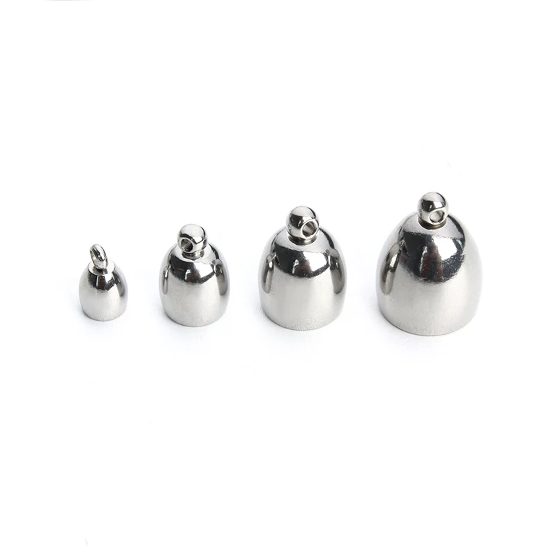 6pcs/lot Stainless Steel 4/6/8/10mm End Caps For Leather Cord Necklace Bracelet Tassel Cap For Jewelry Making Accessories