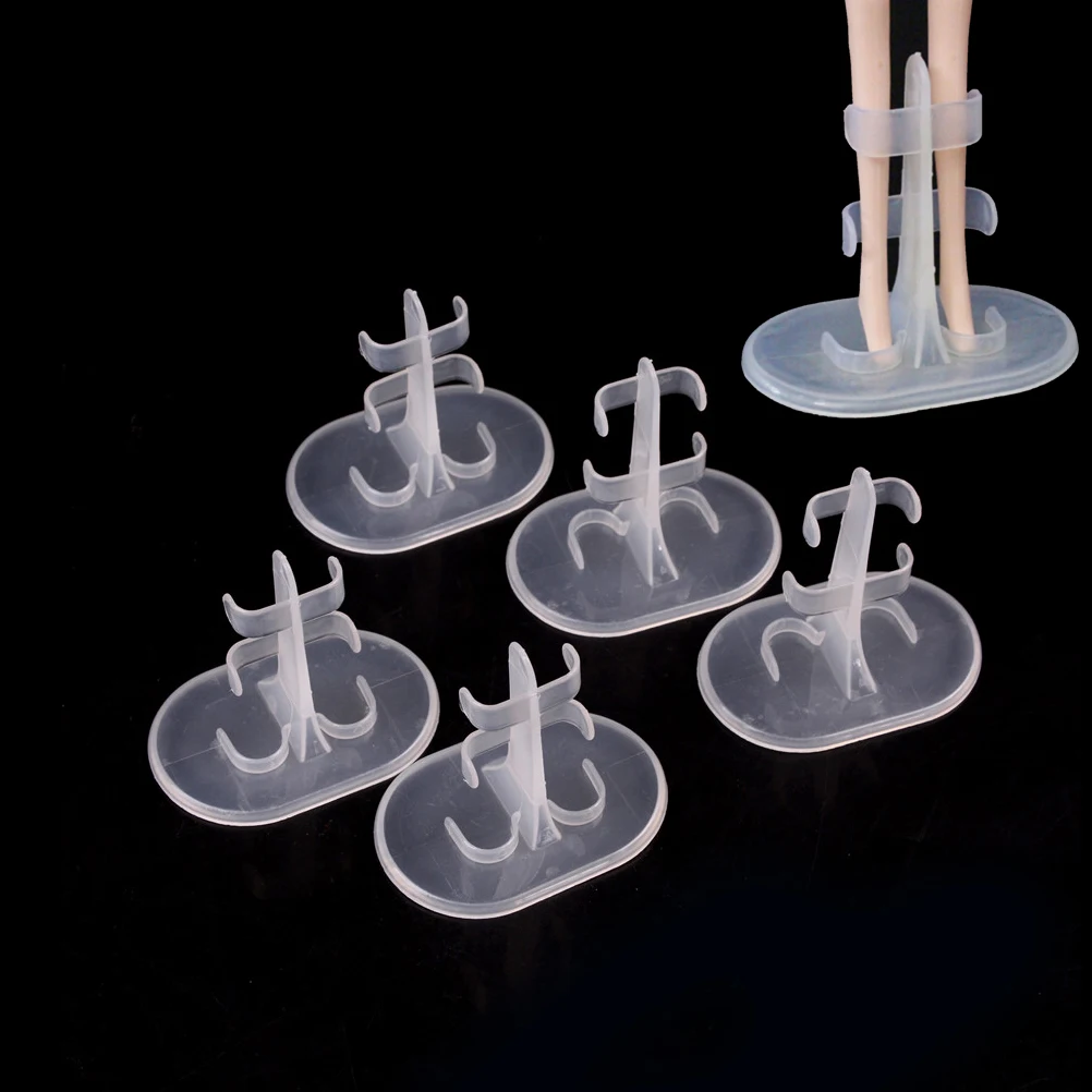 5pcs/lot New Clear Doll Support Leg Holders Doll Stand Display Holder For Dolls Transparent Stands Doll Accessories