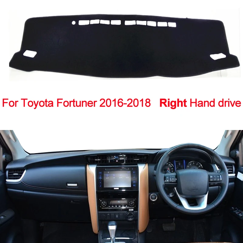 Car Dashboard Cover Dash Mat For Toyota Fortuner 2016 2017 2018 Dashmat Pad Carpet Dash Board Cover Sun Shade Auto Car Styling