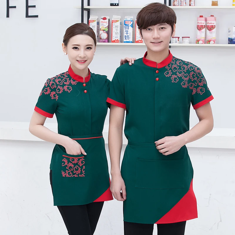 2017 High Quality Chef Uniforms Clothing Short Sleeve Men and woman Food Services Cooking Clothes 3 colors Uniform Chef Jackets