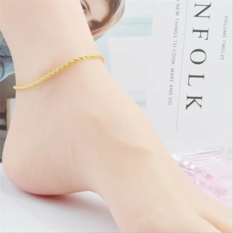 2MM kroutit běžící pás anklets pro ženy šperků módní stříbro 925 náramky pro holka vánoce večírek příslušenství ženské zlato anklets