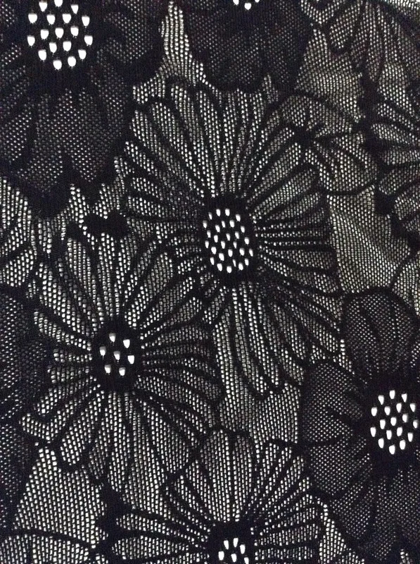 

145cm wide 80GSM high quality thin daisy flower motif elastic lace fabric,XERY-CH134