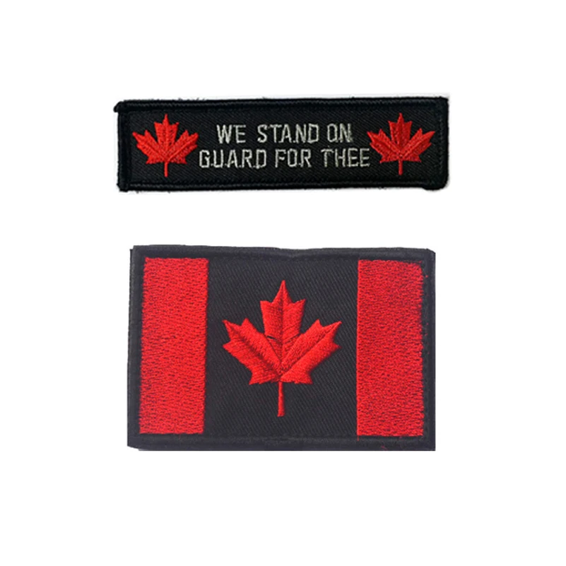 Embroidered Canada Flag Quebec Patch Canadian Maple Leaf Armband Flag Embroidery Patches For Clothing Backpack