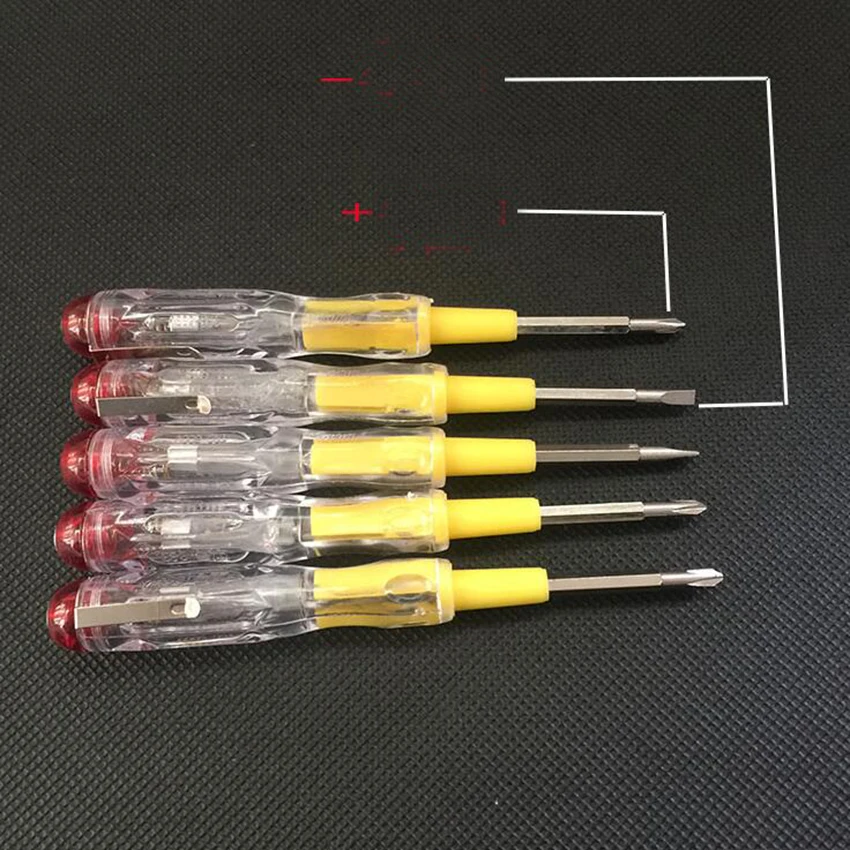 Stylo de Test électrique LED multifonction, tournevis avec Indication lumineuse, sonde de détecteur de tension 135mm, 1 pièce