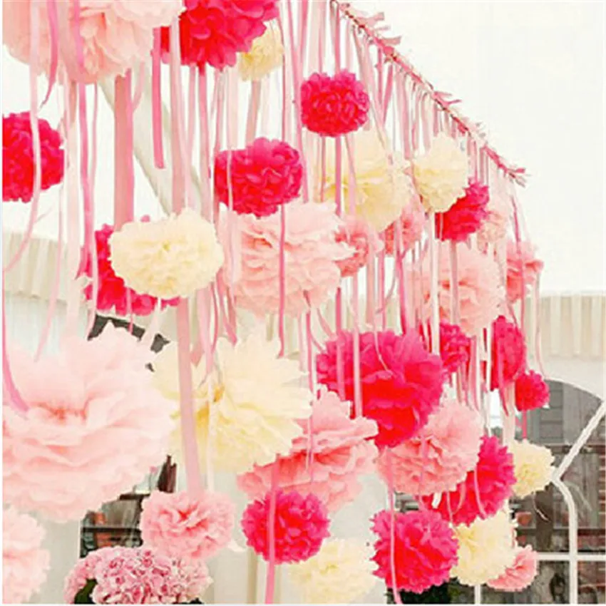 1PCS Big Size Tissue Paper Pom Poms DIY 14''35CM Wedding Party Decoration Paper Flower For Home Garden Wedding Car Decoration jz