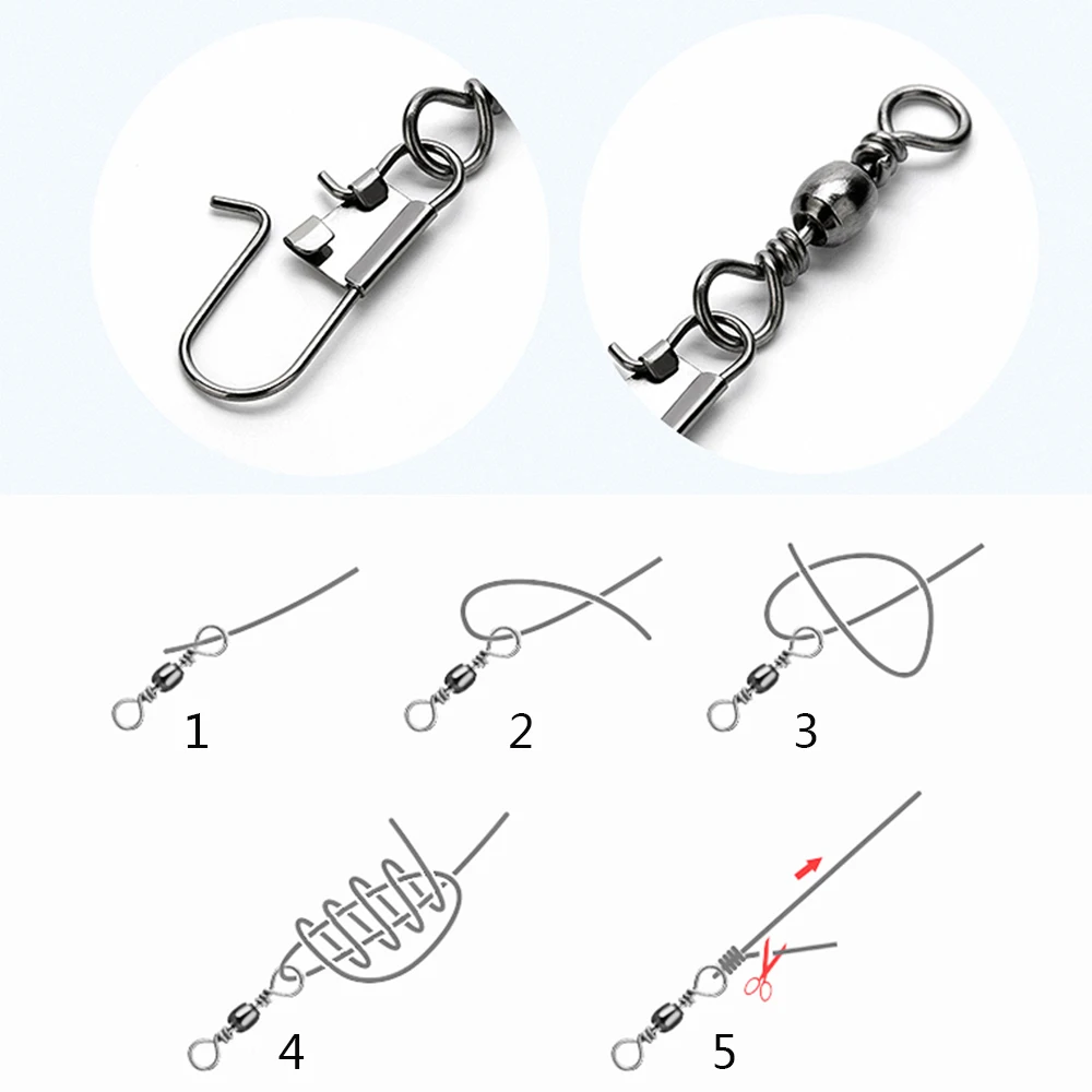 100 UNIDS 4 #6 #7 #8 #10 #12 #14 # Acero de Alto Carbono De Bloqueo complemento Bicheros Rolling Ball Bearing Swivel Anillos Sólidos Pesca Conector