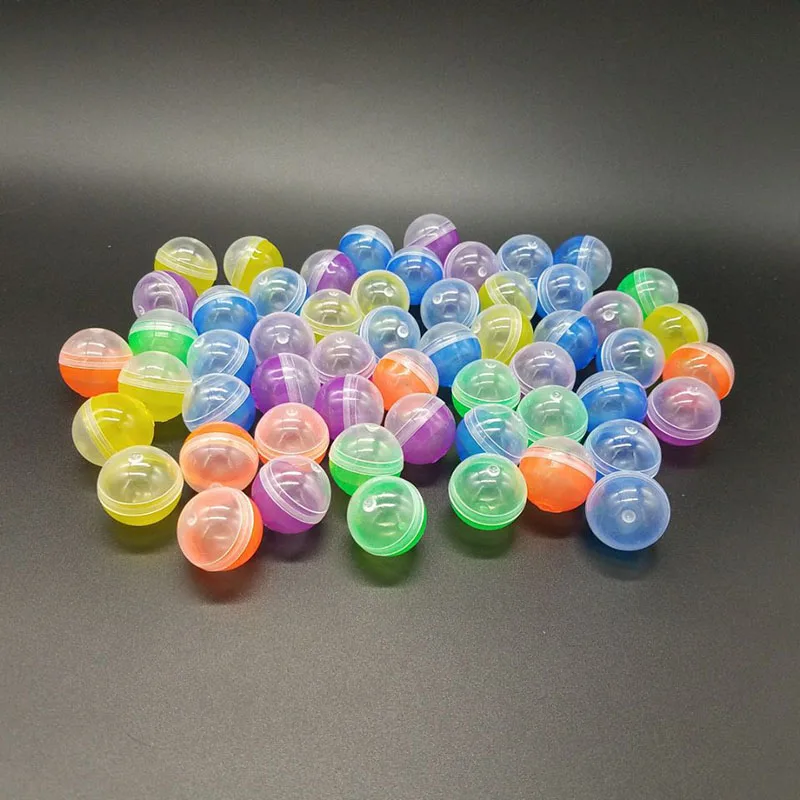 28mm Half Clear Half Colored Plastic Toy Capsules For Vending Empty Plastic Toys Ball Toy Packing Balls 100pcs/Lot Free Shipping