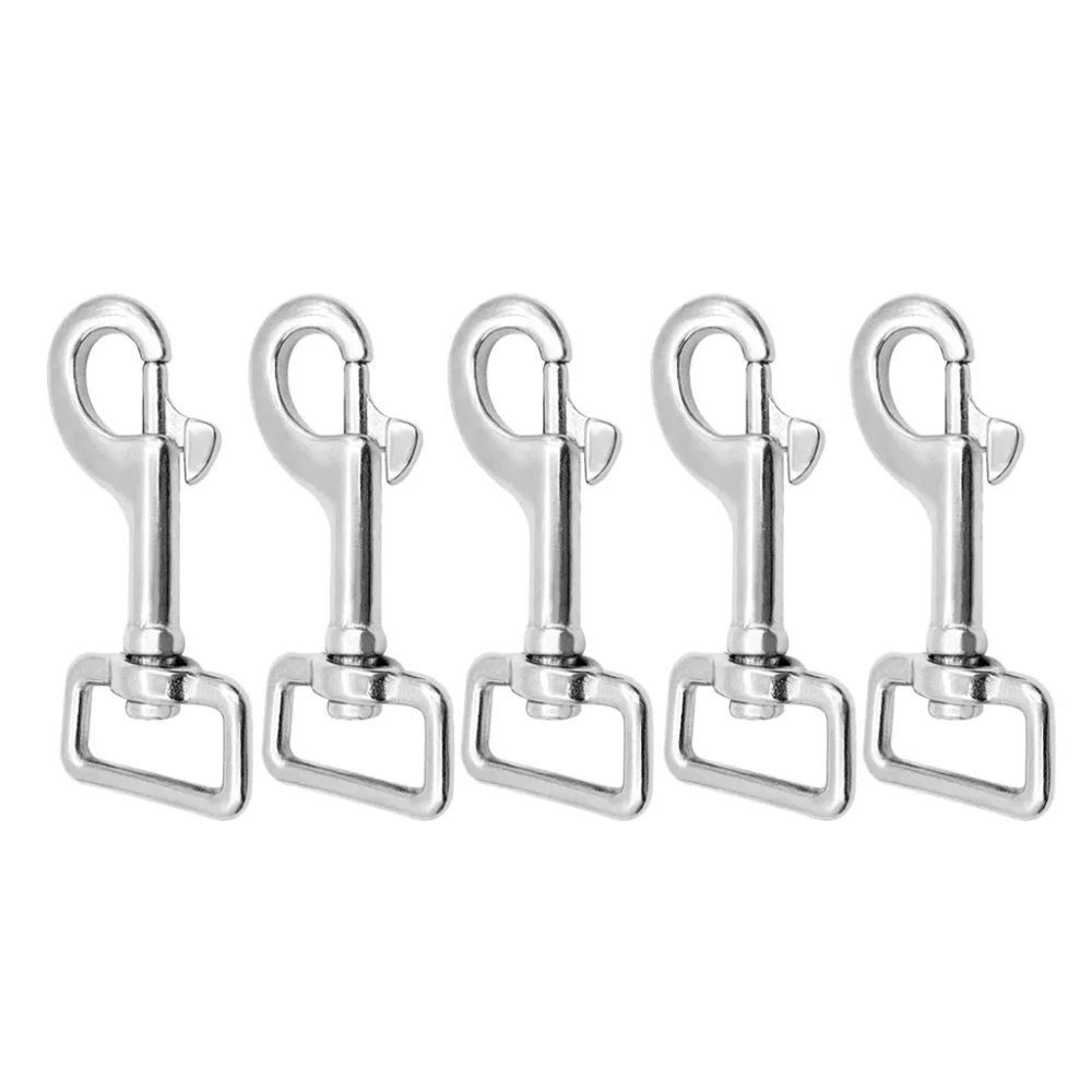 316 stainless steel Square Eye Swivel Bolt Snap Hook 60/66/73mm Diving Clip Marine Yacht Rigging Hardware for Diving Set of 5