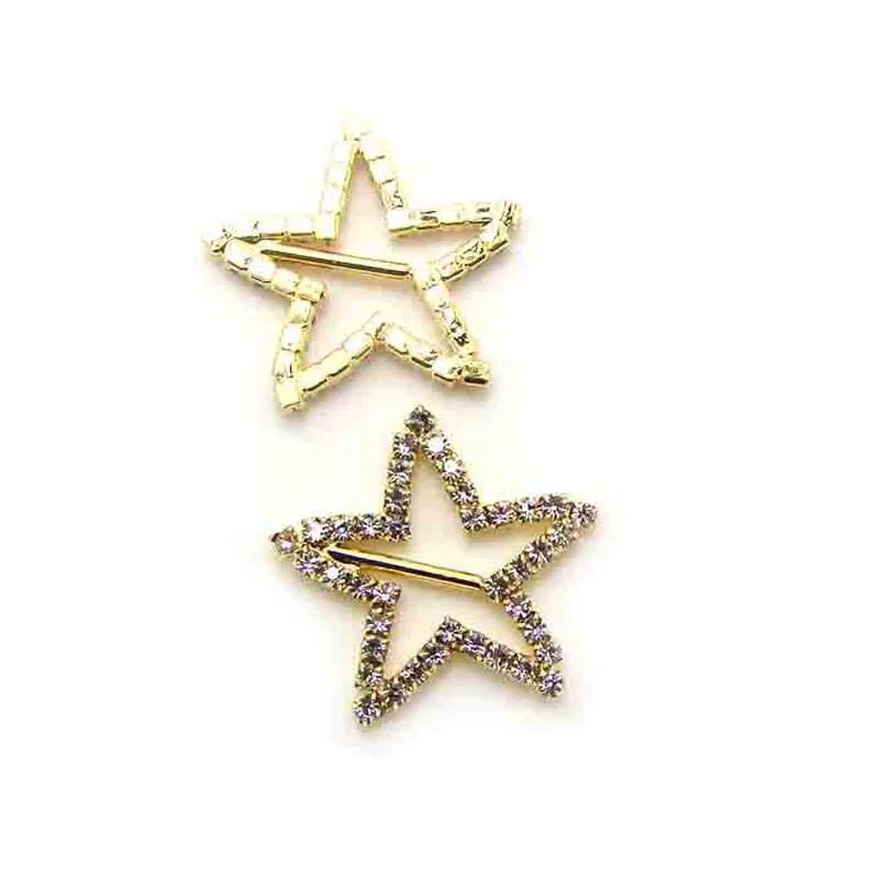 New classical design rhinestone star buckle wedding jewelry ribbon ornament accessories 2colors optional 30pcs lot