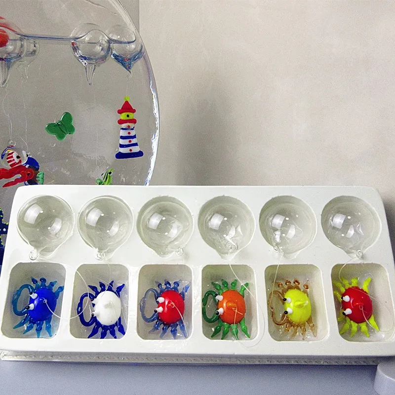 Floating Glass Fish - Aquarium Mini Fish Figurines - Hand Blown Glass Fish Lamp Working Glass Miniature Fish Blown Glass Statues