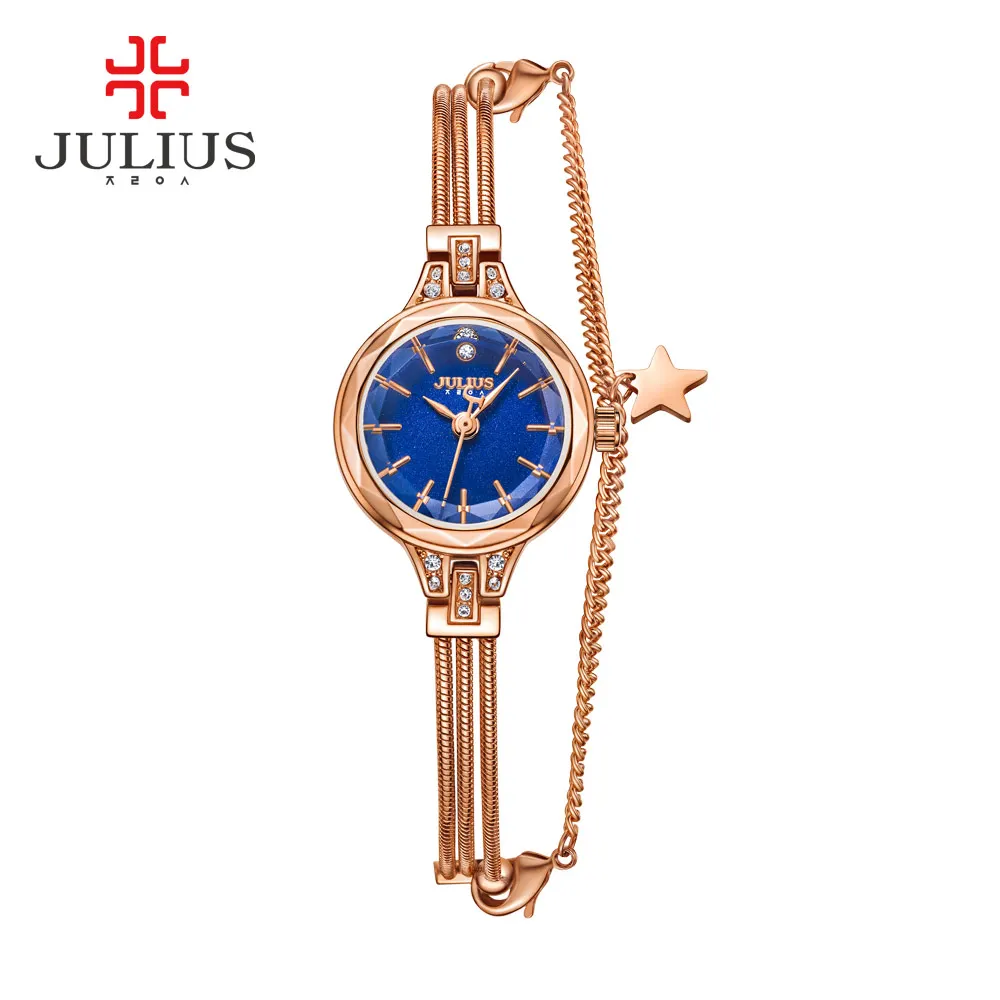 New JULIUS JA-918 Brand Women Watches Gold Genuine Brass Bracelet Hour Clock Montre femme reloj mujer relogio feminino