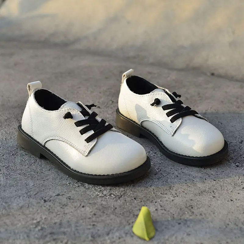 Echt Lederen Kinderen Leren Schoenen Schoolschoenen Jongens Oxfords Loafers Schoenen Britse Stijl Kids Sneakers