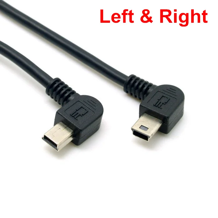Cable USB 2,0 macho a Mini USB, Cable de 90 grados, 0,5 m, 1,8 m, 3m, 5m, 50cm, 180cm, para cámara, MP4 y tableta