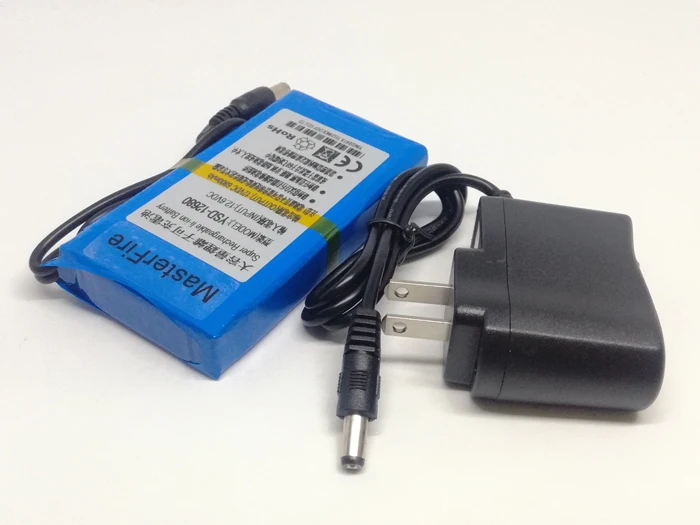 MasterFire Super YSD-12680 12V 6800mAh Rechargeable Polymer Lithium Battery Pack with US Plug For CCTV Wireless Camera Batteries