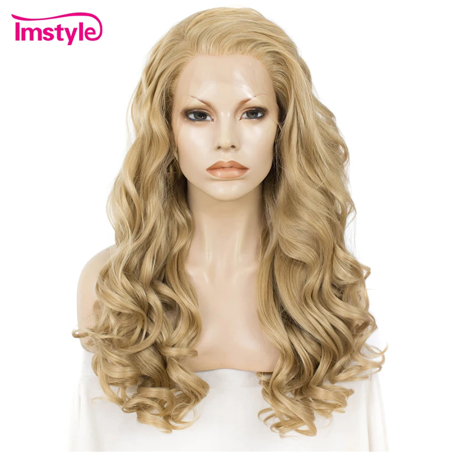 

Imstyle Blonde Lace Wig Synthetic Lace Front Wig Long Wavy Wigs For Women Heat Resistant Fiber Daily Cosplay Wig