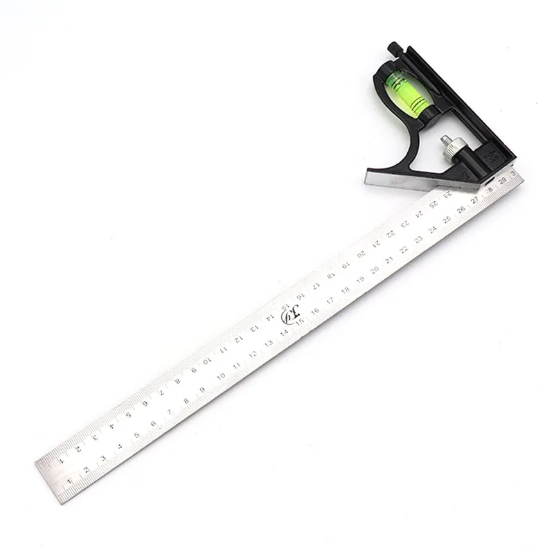 1Pcs 300Mm Verstelbare Hoek Heerser Rvs Ingenieurs Combinatie Proberen Vierkante Set Rechts Multi-Functionele Meetinstrumenten