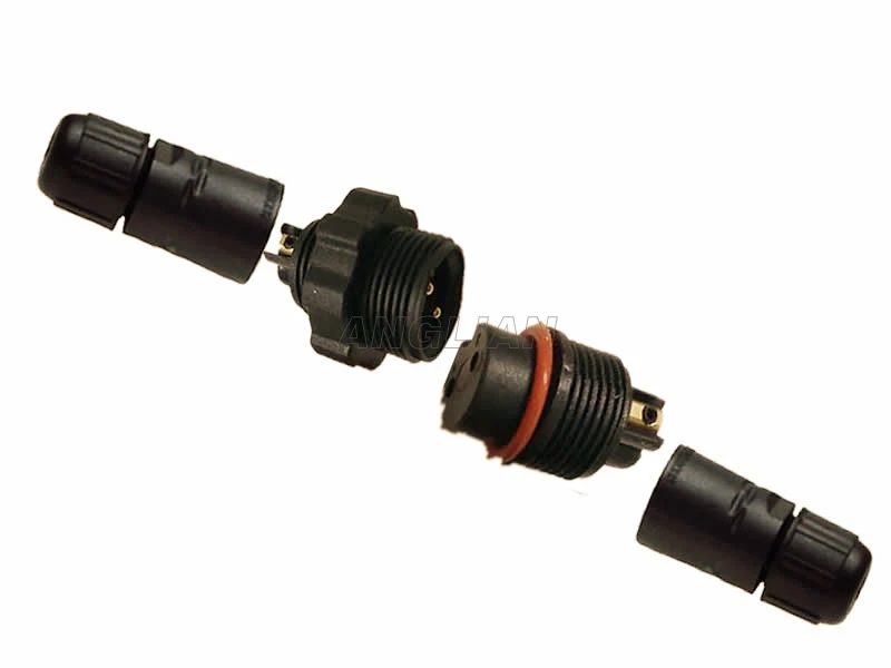 M14 cable to cable (screw lock) cable diameter 4.5-7.5mm IP68 waterproof connector, male and female plug for cable type