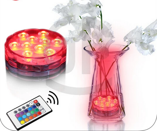 2015 Rushed Favors And Gifts Rgb Multi Colors Remote Control 16colors Submersible Led Light, Vases Base Light for Celebration