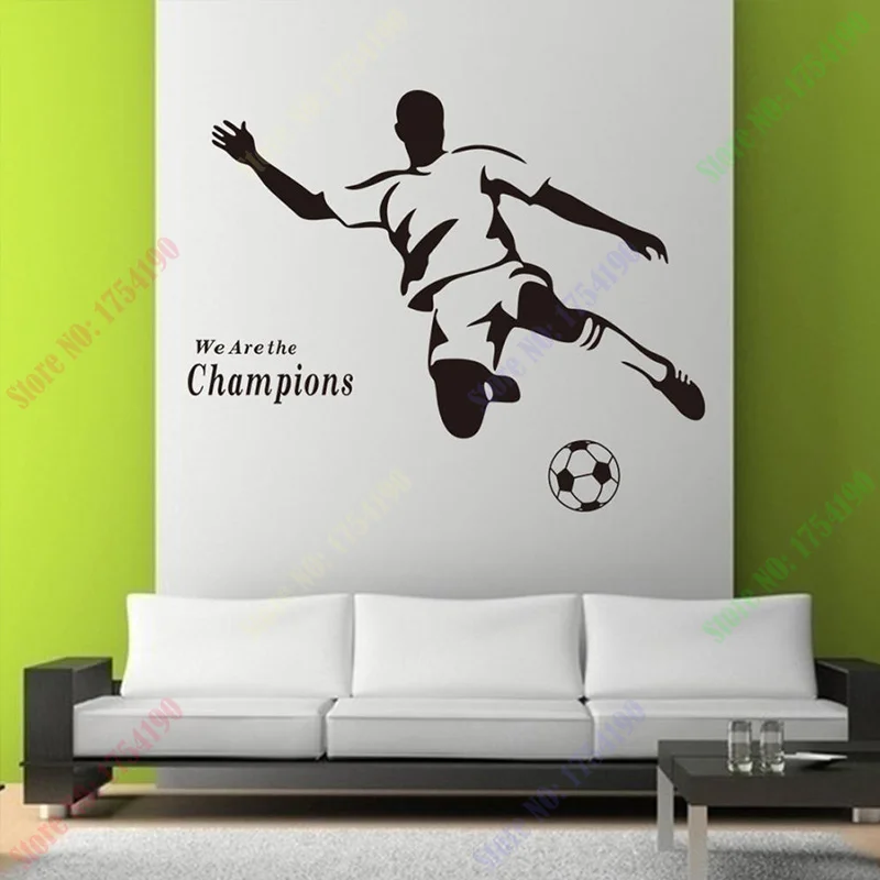 New Champions Football Living Room Sofa Waterproof Pvc Diy Mural Decal Wall Sticker