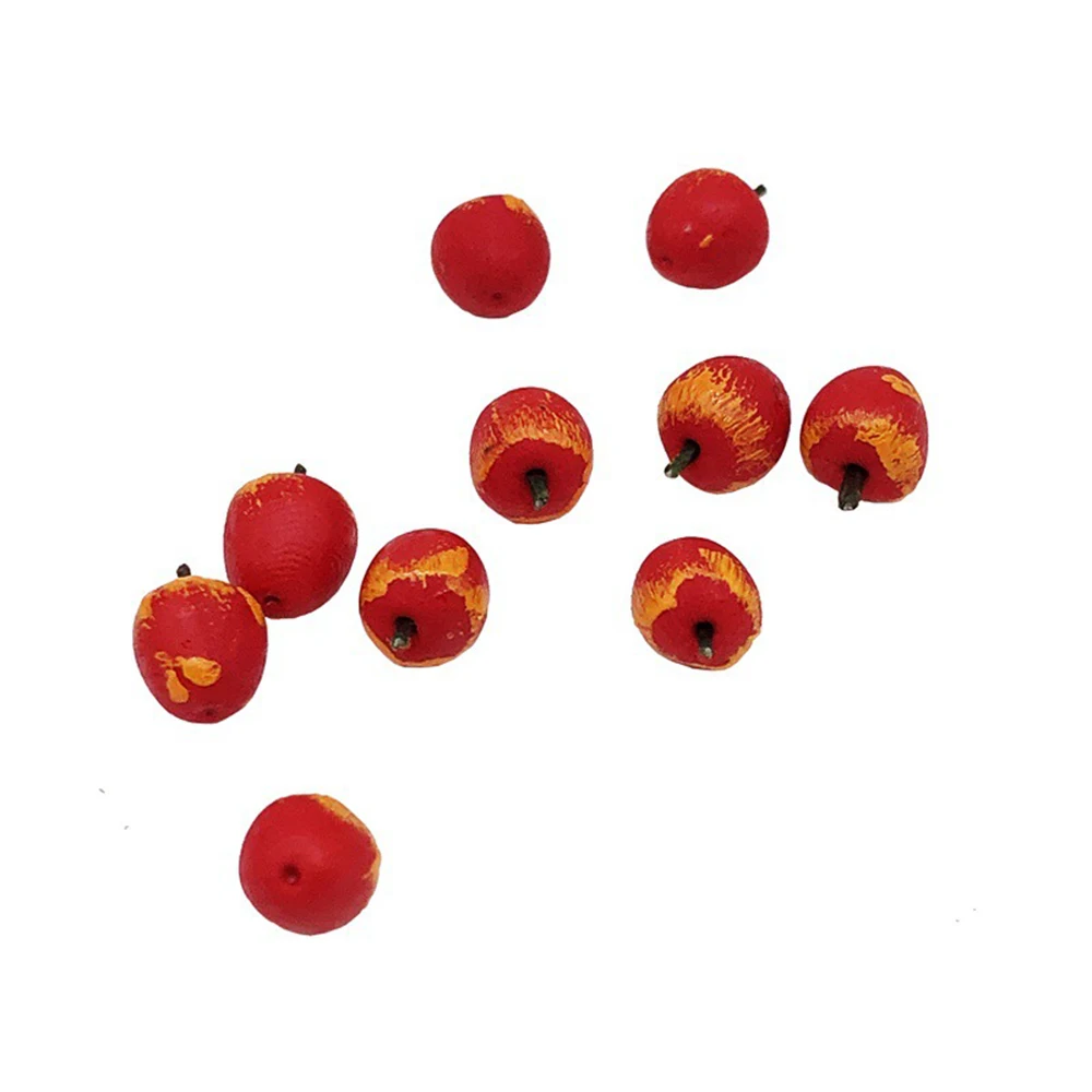 10/5Pcs 1/12 Dollhouse Miniature Accessories Mini Resin Fruit Simulation Apple Strawberry Model Toy for Doll House Decoration