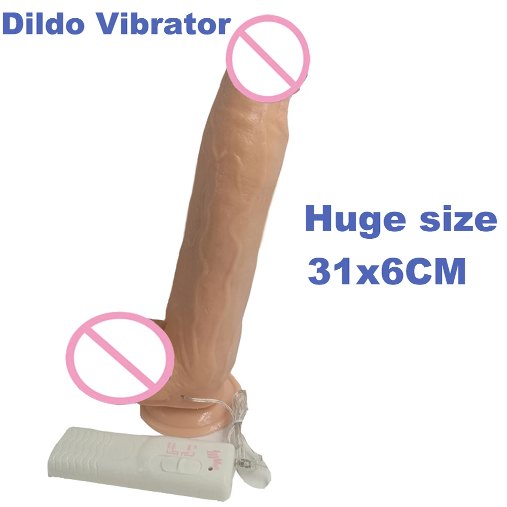 HOWOSEX 12 Inch Giant Dildo Vibrator Super Big Dildos Huge Realistic Artificial Rubber Penis Vibrador adult Sex Toys for Woman