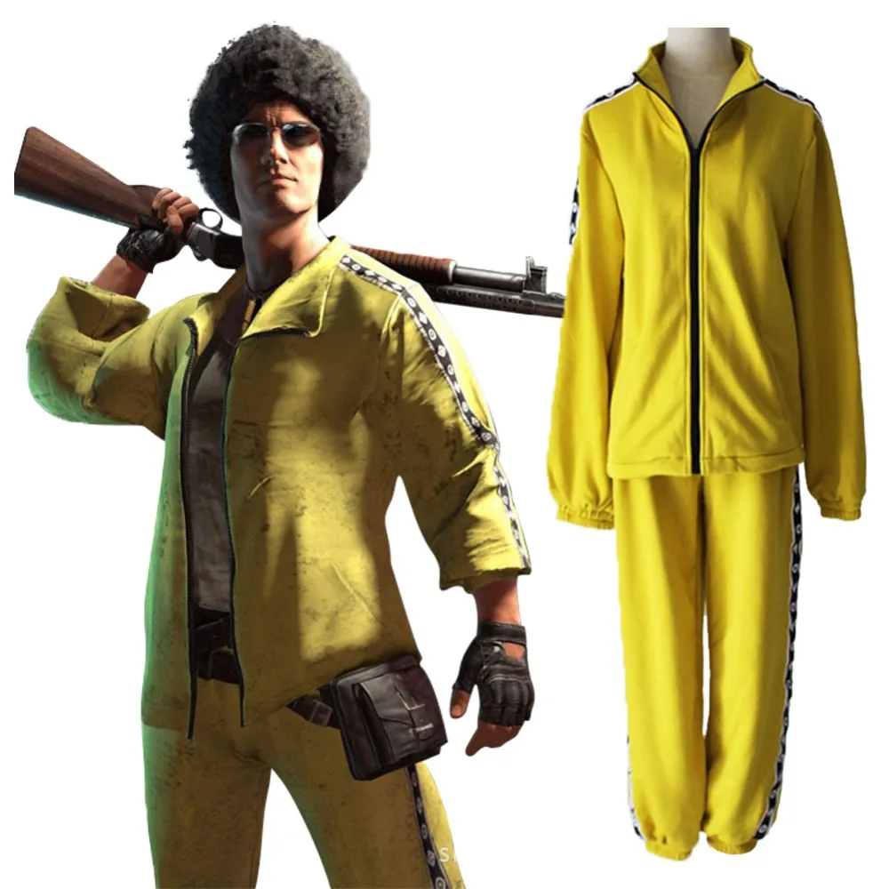 Cosplay Costume for PUBG Playerunknown's Battlegrounds Yellow Sports Coat With Pants