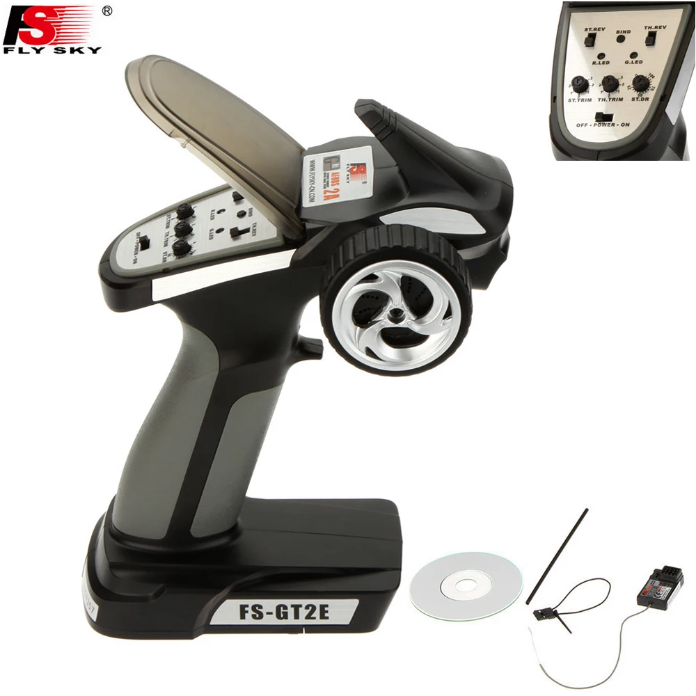 Flysky FS-GT2E AFHDS 2A 2.4g 2CH Radio System Transmitter for RC Car Boat with FS-A3 Receiver