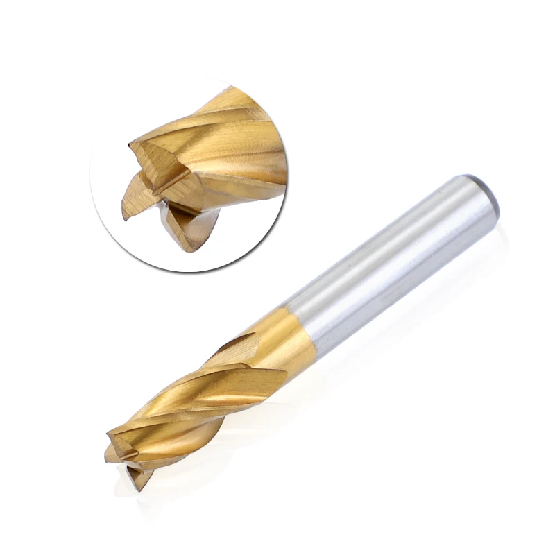 Milling Cutters Set 1.5-10mm CNC Router Bit Titanium HSS 4 Flutes Straight Shank End Mill Cutter Wood Steel Milling Tool