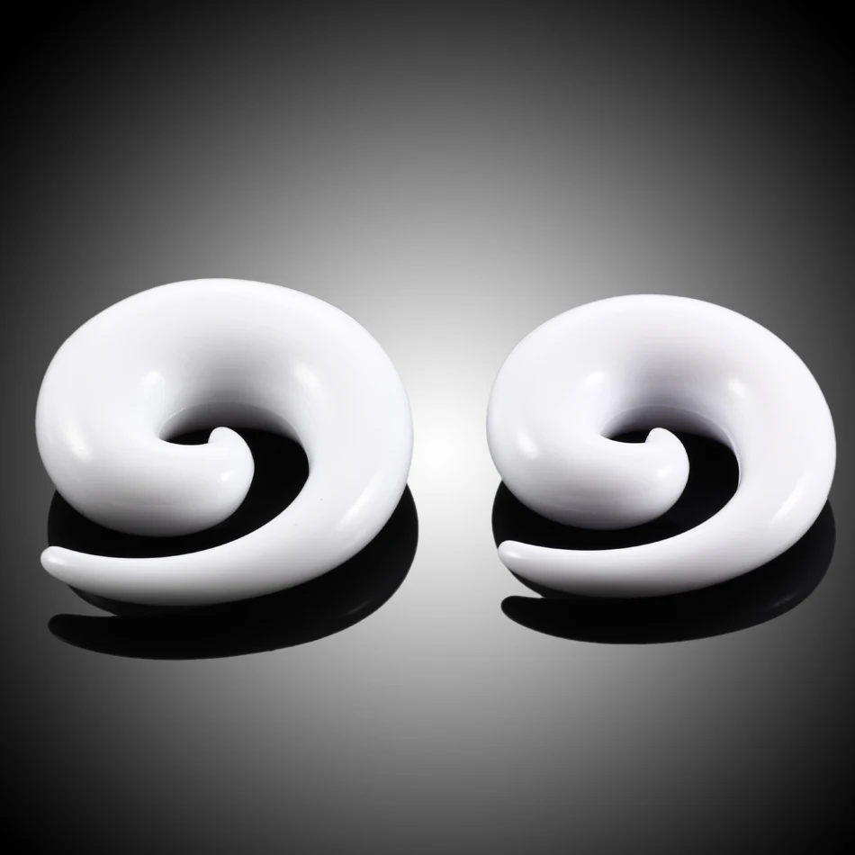 2pcs/lot Acrylic Spiral Ear Gauges Ear Taper Stretching Plugs and Tunnel Expanders Body Piercing Jewelry 1.6mm-20mm