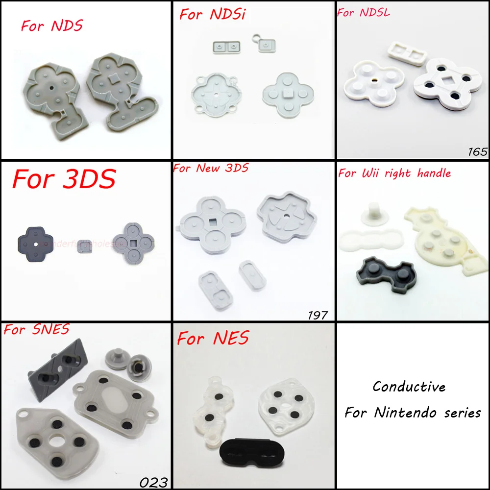 1X 8 model For NDS NDSL NDSI LL XL 3DS NEW 3DS SNES NES WII Conductive Rubber Button Pad Set Replacement Part For DS Lite DSL