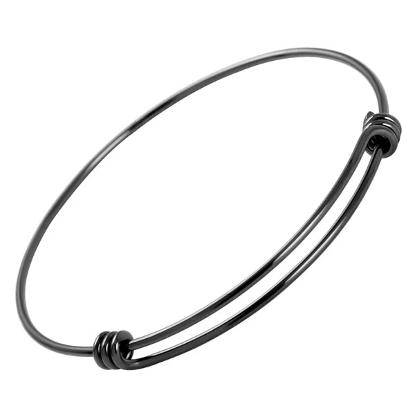 

IJB0214 Silver/Gold/Rose Gold/Black Stainless Steel Metals DIY Bangle For Beads Or Charms Adjustable Expandable Wire Bracelets