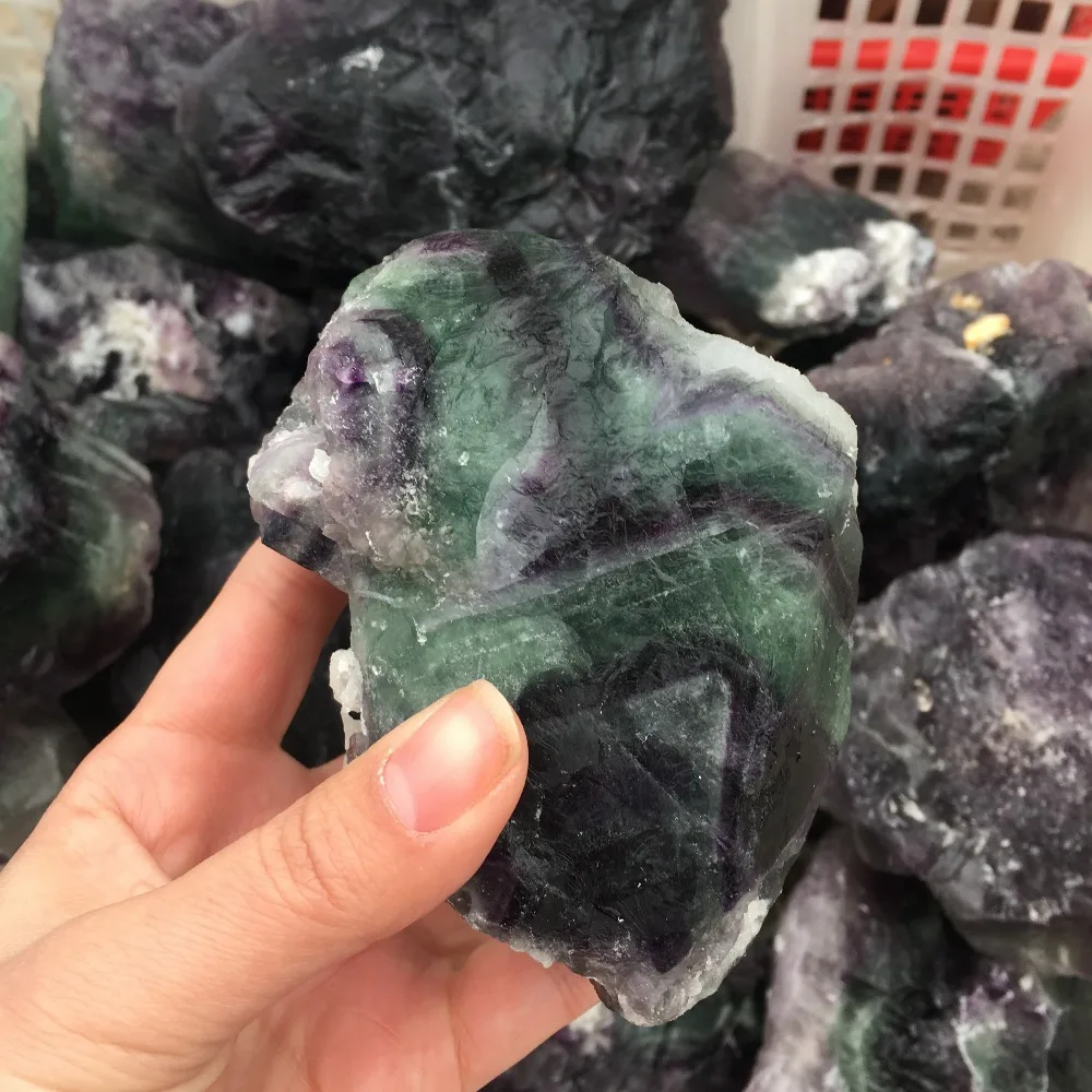 800-900g   Big size Natural raw green fluorite rough stone natural quartz crystals mineral energy stone for healing