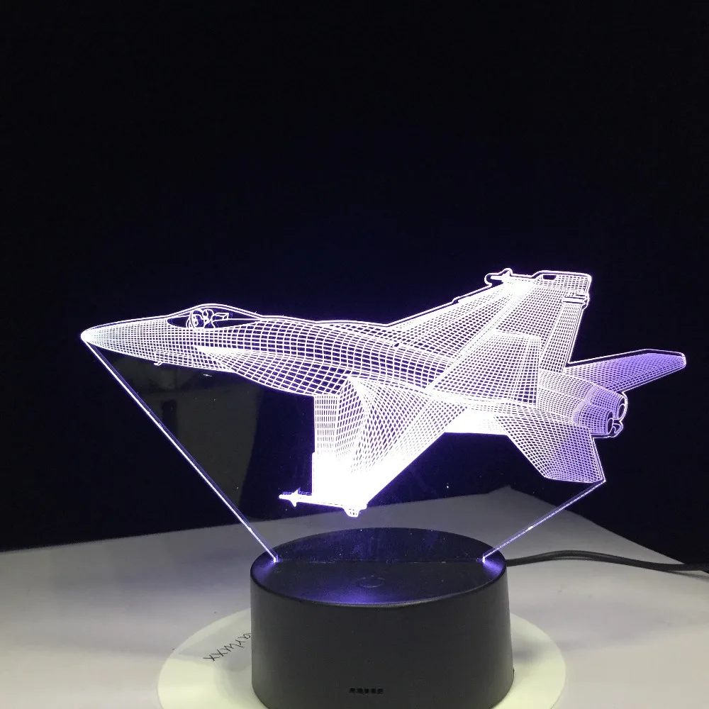 F/A-18 F16 Fighting Plane 3D Lamp light Fighter Jet Kit Remote Switch Small Night Light Colored lights Bedroom Table Lamp