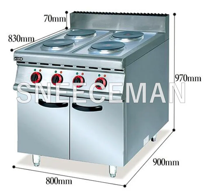 electric Range with 4 hot plate cabinet cooking stove