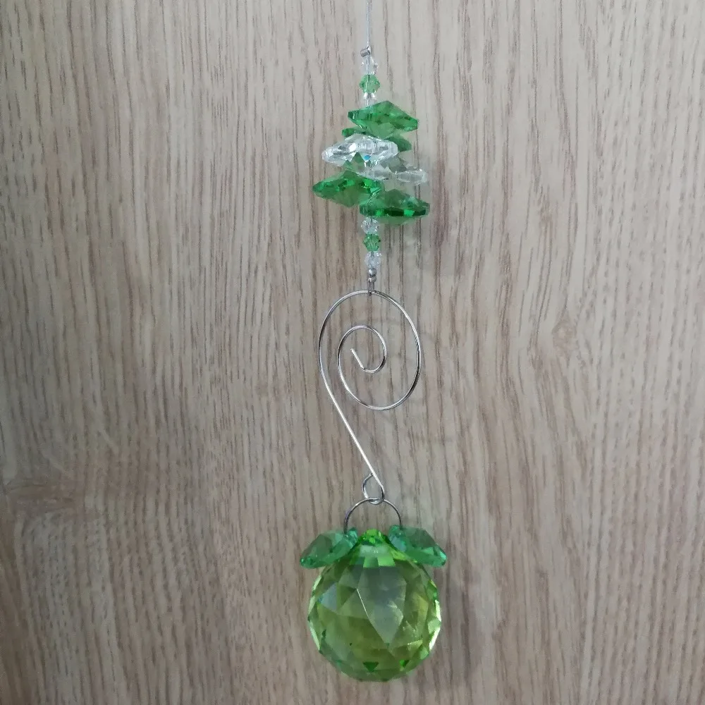 

First Grade 30mm Apple Green Crystal Wedding Decoration Glass Minerals DIY Crystal Feng Shui Best Gifts