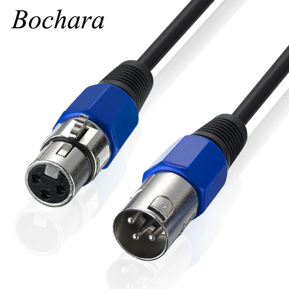 Bochara Cáp XLR Nam Đến Nữ M/F Cáp Âm Thanh Cho Micro Phối Đồng OFC 1M 1.8M 3M 5M 6M 10M 15M 20M